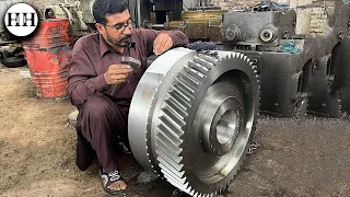 Machining Process of 1000KG Double Helical Gear with 100yrs Old Technology