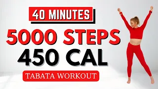 🔥5000 STEPS TABATA WORKOUT🔥FAST WALKING for WEIGHT LOSS🔥KNEE FRIENDLY🔥NO JUMPING🔥FAT BURNING CARDIO🔥