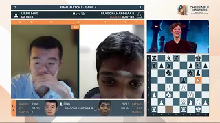 Ding Liren vs Pragg Final Match 2 Game 4 CCT Chessable Masters 2022