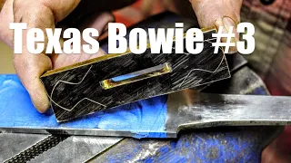 Forging A Damascus Bowie Knife From Saw Blade, Chop Test: Part 3: Bladesmithing and knife making