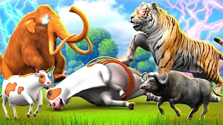 Prehistoric Animals Mammoth vs Baku Fight | Gorilla Rescue Woolly Mammoth | Elephant Animal Revolt