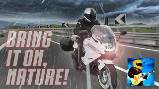 BMW F800GT ridden into a monsoon, intentionally