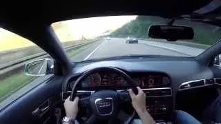 Audi A6 Avant 4.2 FSI (2008) on German Autobahn - POV Top Speed Drive
