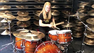 Johanna Astrid is 13 years old - testing Drum Limousine drums