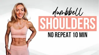 10 Min Shoulders Workout at Home | Dumbbells Only | No Repeat