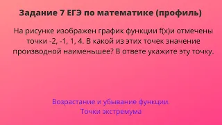 В какой из этих точек значение производной наименьшее