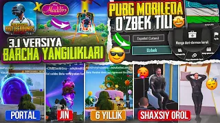 🔥 3.1 versiya BARCHA YANGILIKLARI — 🇺🇿 O'ZBEK TILI endi PUBG MOBILEDA! 😱SHAXSIY OROL YANGI QON RANGI