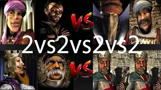 EMIR SNAKE VS WAZIR SULTAN VS PHILIPP MARSHALL VS 2 LIONHEARTS | Stronghold Crusader Ai Battle