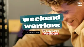 Charlie and Ed Curnow ponder 'what could go wrong' in DIY project | Bunnings Weekend Warriors | AFL