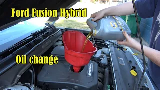 2017 Ford Fusion Hybrid Oil and Air Filter Change | Easy to do at home!