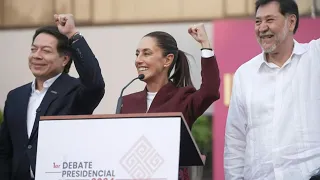 Mexican presidential candidate Sheinbaum arrives ahead of first debate | AFP