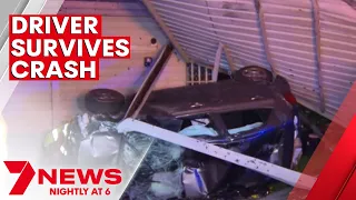 Driver loses control of her car in Glendale and crashes into car and carport | 7NEWS