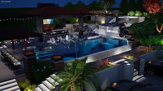 3D Landscape Design - Luxury Resort Style - Northern California - Yard Design Ideas