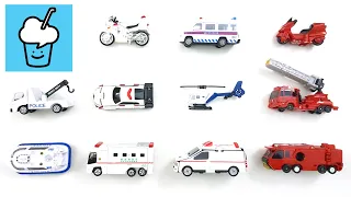 Emergency vehicles collection with Tomica voov ブーブ 変身 Police Car Fire Engine Ambulance