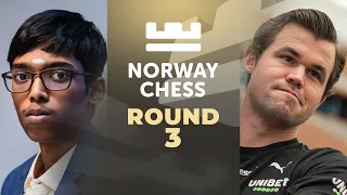 Praggnanandhaa scores his first Classical win against Magnus Carlsen | Round 3.1 | Norway Chess 2024
