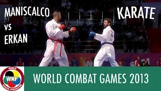 Karate Men's Kumite +84kg. MANISCALCO vs ERKAN. World Combat Games 2013 | WORLD KARATE FEDERATION