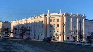 Ул. Горького и пл. Горького, Магадан. 14.02.2021. (фото/видео)