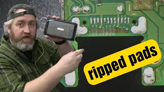 Half the pads are gone!  Nintendo Switch USB port repair