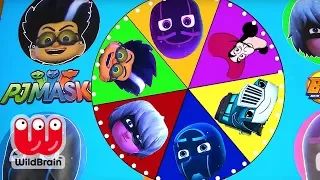 Learn Colors PJ Masks Spin The Wheel Game Night Villain - Romeo, Slime + Toys ⭐ Ellie Sparkles Jr.