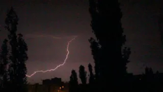 Сильная гроза ночью в Воронеже / Severe thunderstorm at night; 16.06.2012