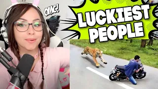 Bunnymon REACTS to 40 Luckiest People Ever Caught on Camera !