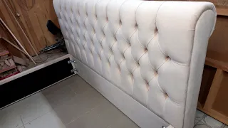 Кровать с мягким изголовьем и каретной стяжкой своими руками. Upholstered capitone bed DIY