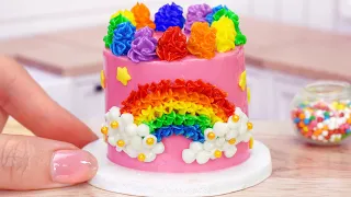 🌈 So Cute Miniature Pink Rainbow Cake Decorating | Perfect 1000+ Miniature Chocolate Cake Baking