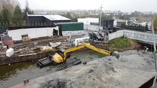 Очищення водойм від мулу, очерету, дерев. Плавучий Екскаватор.