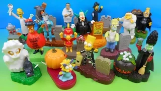 2001 THE SIMPSONS SPOOKY LIGHT-UPS SETOF 15 BURGER KING COLLECTION MEAL TOY'S VIDEO REVIEW