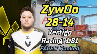 ZywOo (28-14) Rating:1.81 | FACEIT Ranked | Apr 18, 2024 | #cs2 #demo