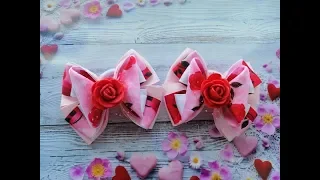 Бантики из репсовой ленты Канзаши МК / Bows REP ribbons / Laços de fitas