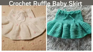 How to Crochet Simple and Cute Crochet Baby Ruffle Skirt (written pattern included)