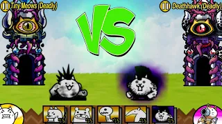 The Battle Cats - Li´l Mohawk Cat VS Manic Mohawk Cat (Tiny Meows(deadly) VS Deathhawk(Deadly)