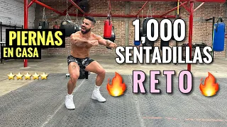 Ejercicios de PIERNAS Y GLUTEOS en Casa (40  Minutos) Reto de 1000 Sentadillas SIN MATERIAL