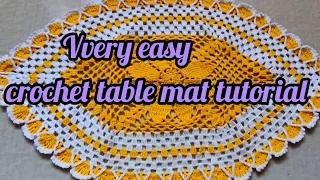 very easy crochet table mat #crochet_pattern table mat tutorial #step by step tutorial