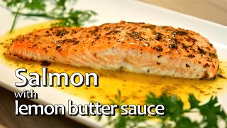 Salmon with lemon butter sauce | Pan Seared Salmon Recipe with lemon butter |  How to cook Salmon