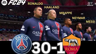 WHAT HAPPEN IF MESSI, RONALDO, MBAPPE, NEYMAR, PLAY TOGETHER ON PSG VS ROMA