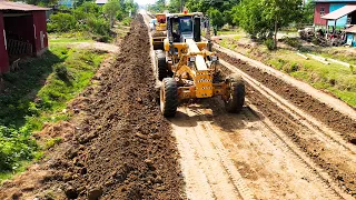 Expert Subgrade Road Construction Techniques With a SDLG Grader and Road Roller Compaction