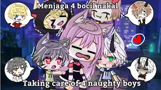 Babysitting 4 naughty boys that turned into a kid | Gacha Life | Gacha