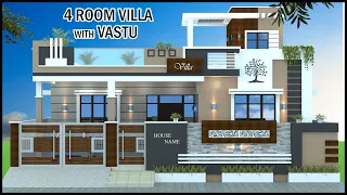 North Facing House Design With Vastu | 4 Room With Car Parking | Modern Villa | Gopal Architecture