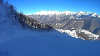 Роза хутор. Спуск по трассе Каскад. 2017 год.