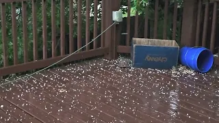 Nickel size and smaller hail on the Northside of Stone Oak area in San Antonio, Texas