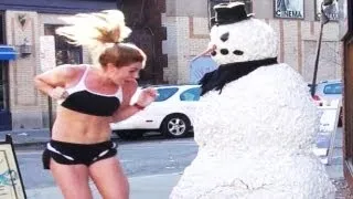 Best Scary Snowman Hidden Camera Practical Joke Compilation 2015