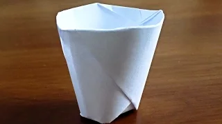How to make a Cup out of paper. Life hack your own hands. Origami Cup.