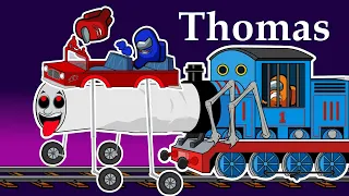 어몽어스 VS 토마스 AMONG US & Monster Thomas Train and Zombies Animation