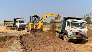 Tata Dumb Truck 2518 Going To Mud Loading & 3dx Jcb Eco Expert Pond Soil Digging And Loading Already