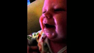 4 months old baby laughing hard funny