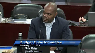 Budget Subcommittee at City Hall 1:30 PM - January 17, 2023