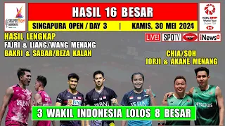 Hasil Lengkap 16 Besar Singapura Open 2024 Hari Ini ~ FAJRI & LIANG/WANG Menang ~ 3 Wakil Ke R8