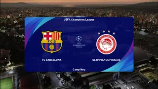 Barcelona vs Olympiakos | Master League PES 2021 | UEFA CHAMPIONS LEAGUE | [4K]